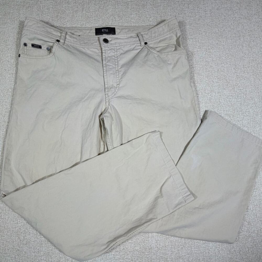 Brax Men 40x34 Cream Carlos Feel Good 5 Pocket Straight Leg Pants Soft Casual